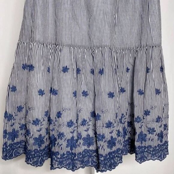 English Factory Blue Stripe Eyelet Midi Skirt — Size S - Picture 3 of 6